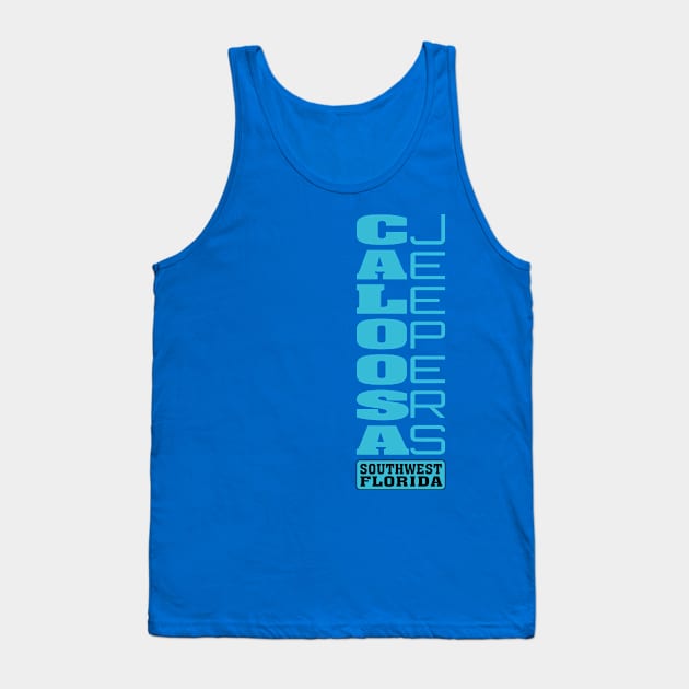 Teal Vertical Logo Tank Top by Caloosa Jeepers 